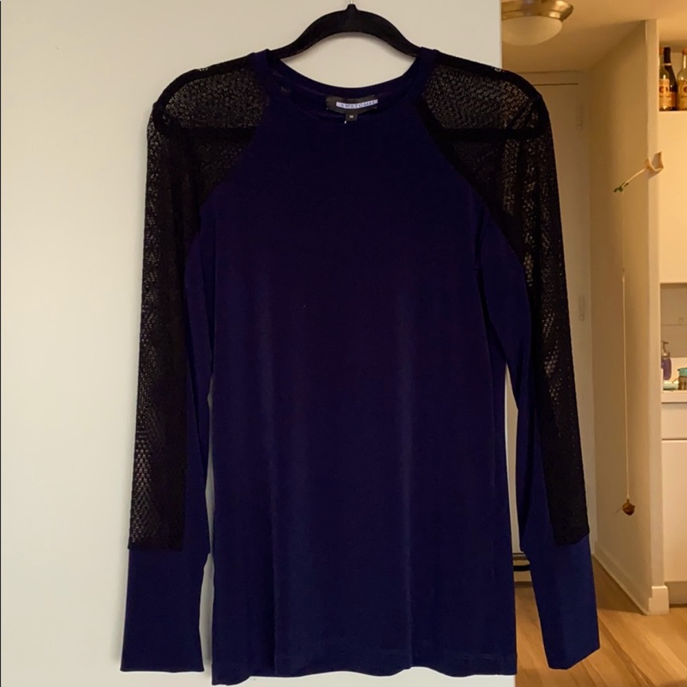 Navy Anatomie Long Sleeve w/ crochet sleeve